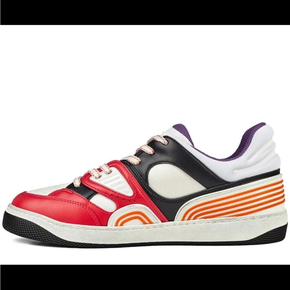 Gucci Basket Low Multicolor Demetra Men's Sneakers US 10.0 Made in Italy - Picture 2 of 10